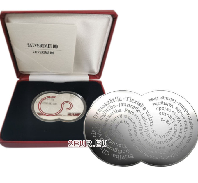 Letland 5 euro zilver proof 2022 - Grondwet van de Republiek Letland