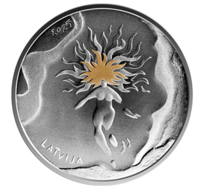 Letland 5 euro zilver proof 2025 - Zon en wind
