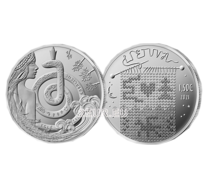 Litouwen 1,5 euro UNC 2021 - Eglė - Koningin der Slangen