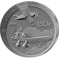 Litouwen 1,5 euro UNC 2025 - ANBO-vliegtuigen - 100 jaar