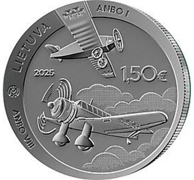 Litouwen 1,5 euro UNC 2025 - ANBO-vliegtuigen - 100 jaar