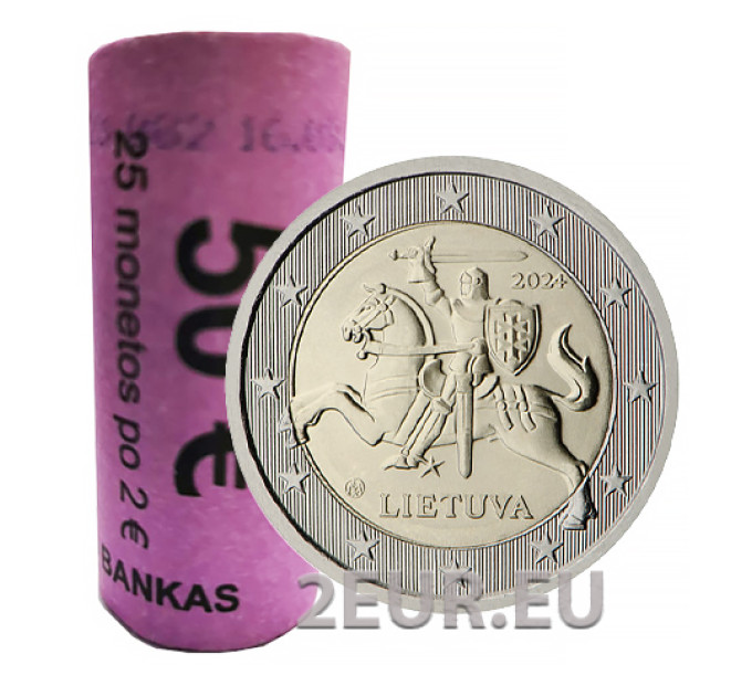 Litouwen 2 euro UNC rollen 2024 - wapen van de Republiek Litouwen Vytis