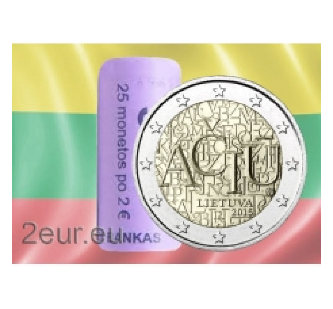 Litouwen 2 euro UNC rollen 2015 - Aciu: Litouwse taal
