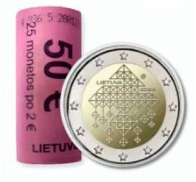 Litouwen 2 euro UNC rollen 2024 - Litouwse traditie van rieten tuinen