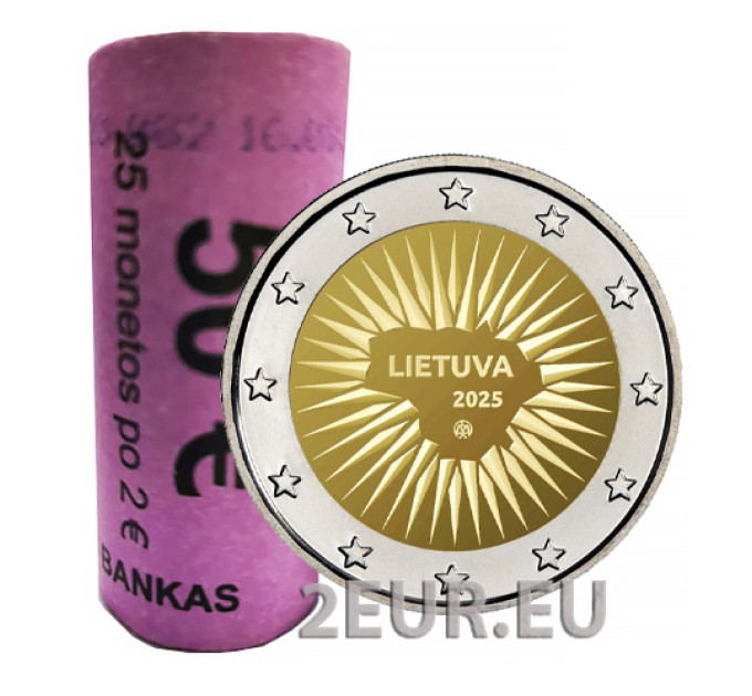 Litouwen 2 euro UNC rollen 2025 - Toegewijd aan verdediging