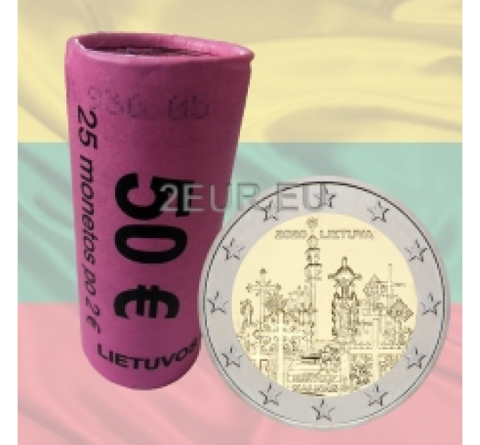 Litouwen 2 euro UNC rollen 2020 - Heuvel van kruisen