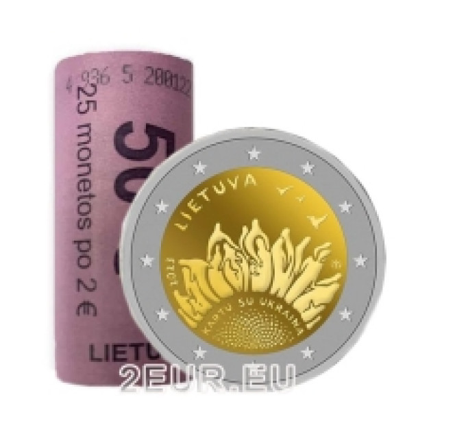 Litouwen 2 euro UNC rollen 2023 - Samen met Oekraïne