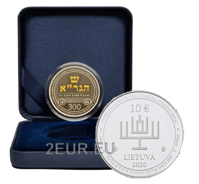 Litouwen 10 euro zilver proof 2020 - 300e verjaardag van de geboorte van de Menorah-joodse Vilna Gaon