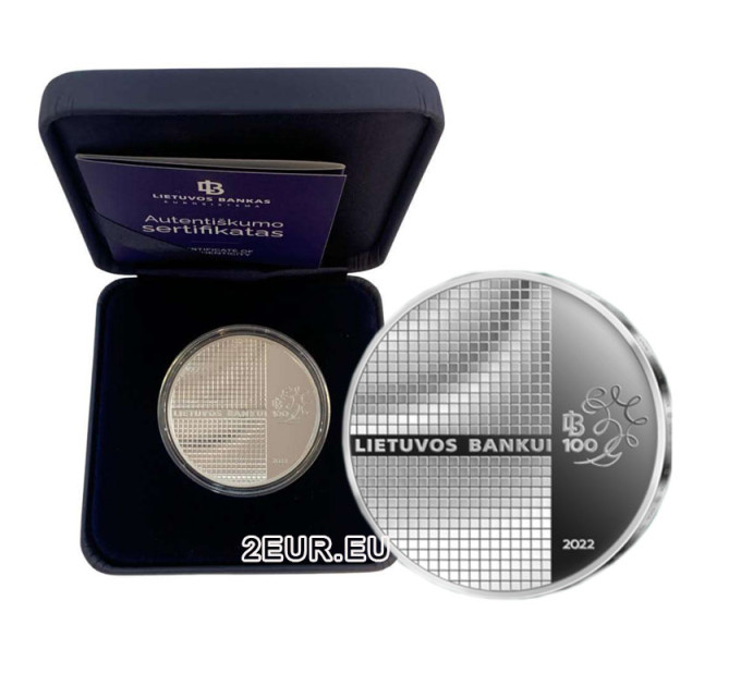 Litouwen 20 euro zilver proof 2022 - 100ste verjaardag van de Bank van Litouwen