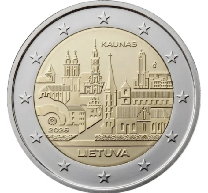 Litouwen 2 euro UNC rollen 2026 - KAUNAS
