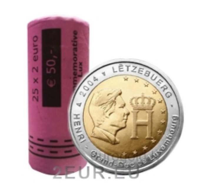 Luxemburg 2 euro UNC rollen 2004 - De groothertog Henri