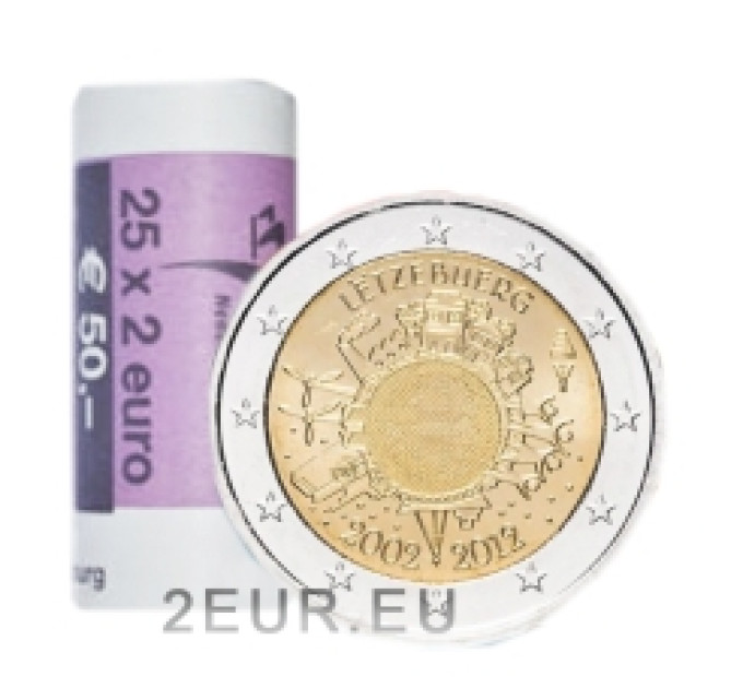 Luxemburg 2 euro UNC rollen 2012 - 10 jaar euro