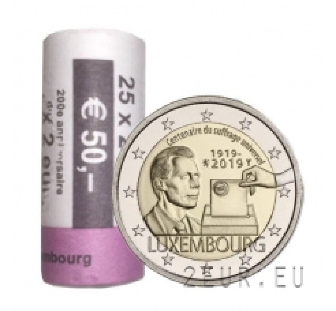 Luxemburg 2 euro UNC rollen 2019 - 100ste verjaardag van het algemeen kiesrecht
