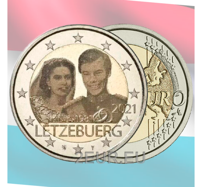 Luxemburg 2 euro UNC 2021 - 40e huwelijksverjaardag van groothertogin Maria Teresa met groothertog Henry photo