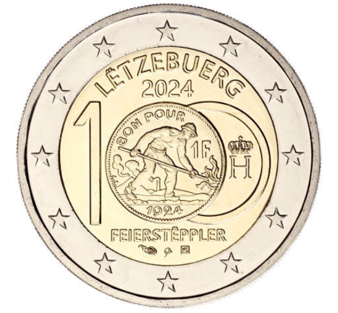 Luxemburg 2 euro UNC 2024 - 100e verjaardag van de introductie van de Luxemburgse frank