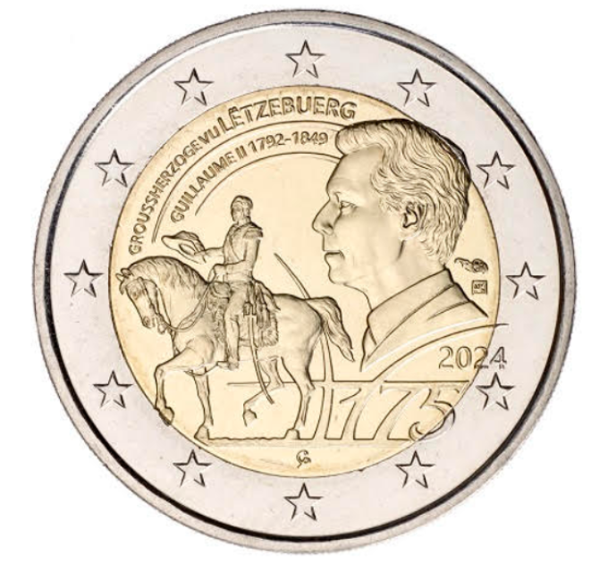 Luxemburg 2 euro UNC 2024 - 175e verjaardag van de dood van groothertog Guillaume II