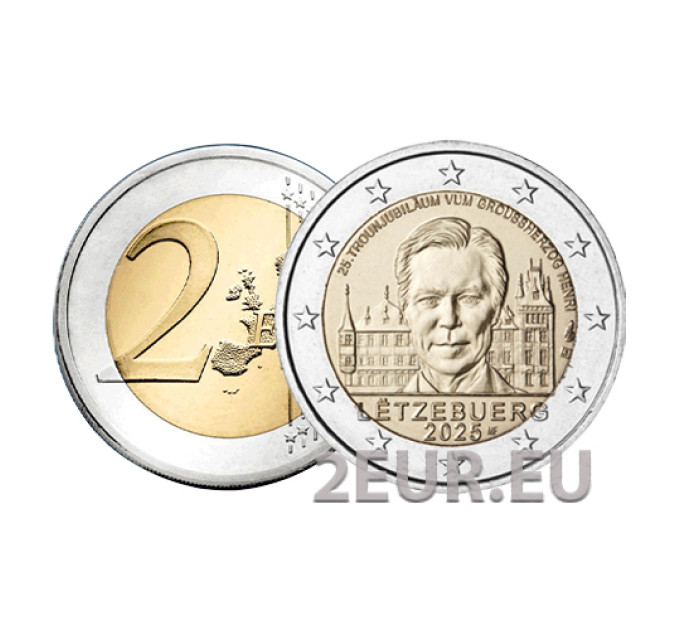 Luxemburg 2 euro UNC 2025 - 25e verjaardag van de troonsbestijging van Groothertog Henri