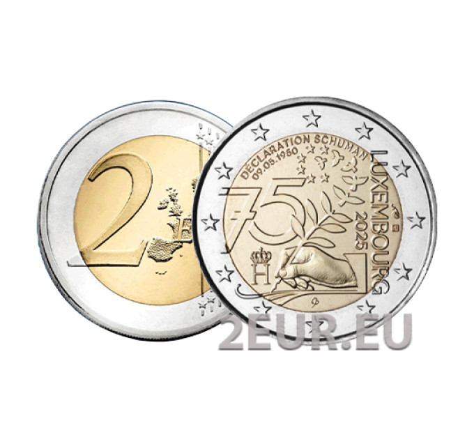 Luxemburg 2 euro UNC 2025 - 75e verjaardag van de Schuman-verklaring