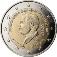 Luxemburg 2 euro UNC 2026 - TROONBESTIJGING VAN GROOTHERTOG GUILLAUME EN ZIJN 45E VERJAARDAG