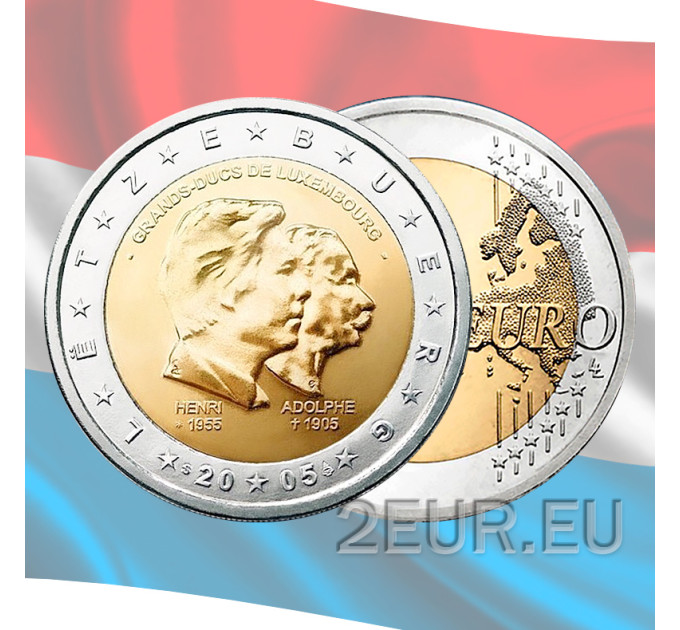 Luxemburg 2 Euro UNC 2005 - Henry en Adolph