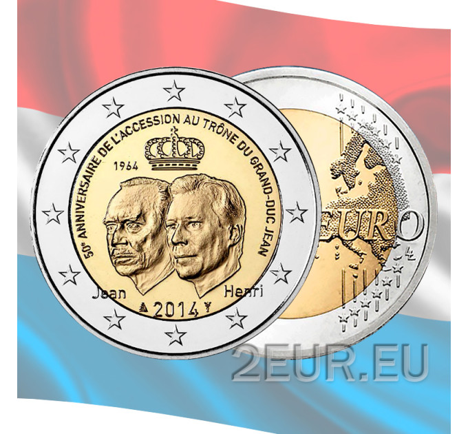 Luxemburg 2 euro UNC 2014 - 50e verjaardag van de troonsbestijging van groothertog Jean