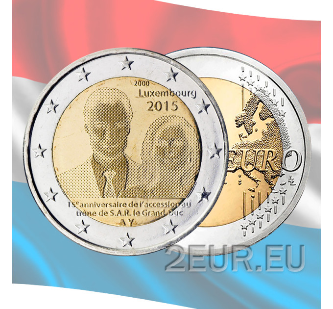 Luxemburg 2 euro UNC 2015 - 15e verjaardag van de troonsbestijging van Z.K.H.