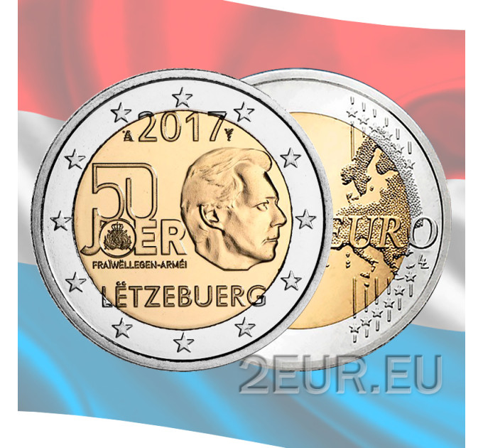 Luxemburg 2 euro UNC 2017 - 50e verjaardag van de vrijwilligheid van het Luxemburgse leger