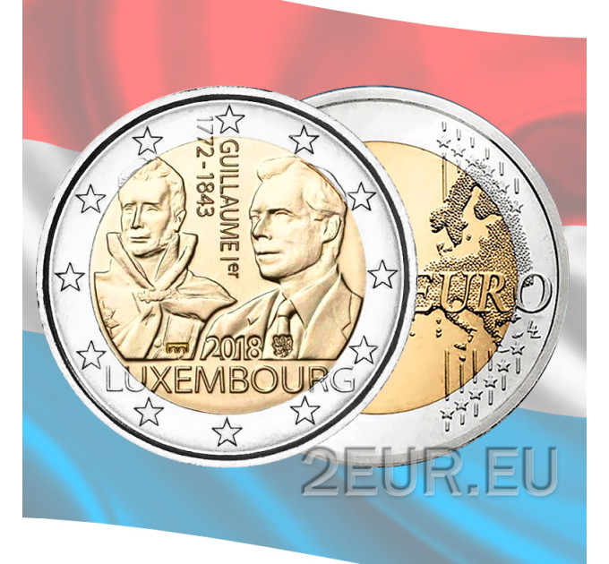 Luxemburg 2 euro UNC 2018 - 175e verjaardag van de dood van groothertog Guillaume I