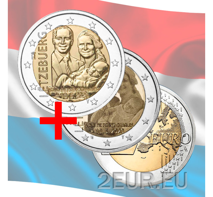 Luxemburg 2 euro UNC 2020 -  Geboorte van Prins Charles relief +photo