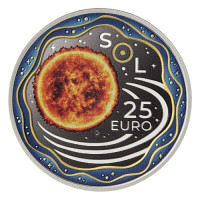 Luxemburg 25 euro zilver BU 2025 - Het zonnestelsel - De zon