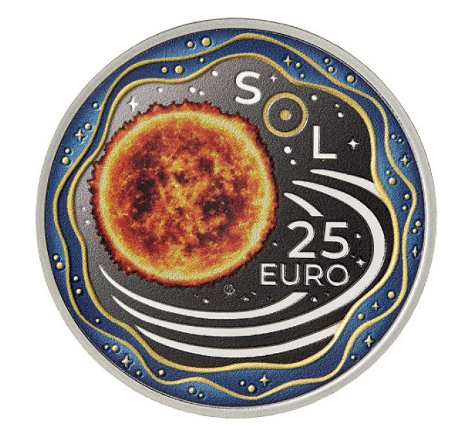 Luxemburg 25 euro zilver BU 2025 - Het zonnestelsel - De zon