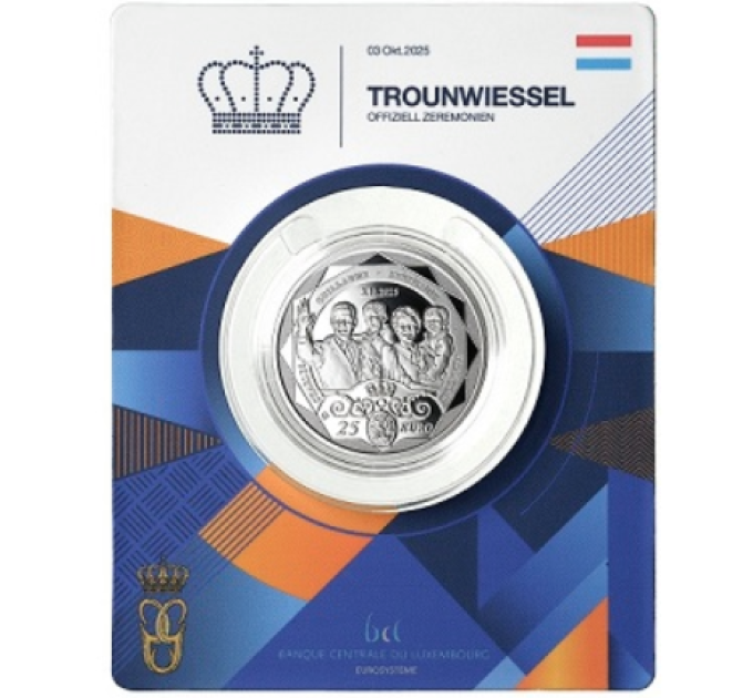 Luxemburg 25 euro zilver BU 2026 - BELANGRIJKE GEBEURTENISSEN MET BETREKKING TOT DE DYNASTIE