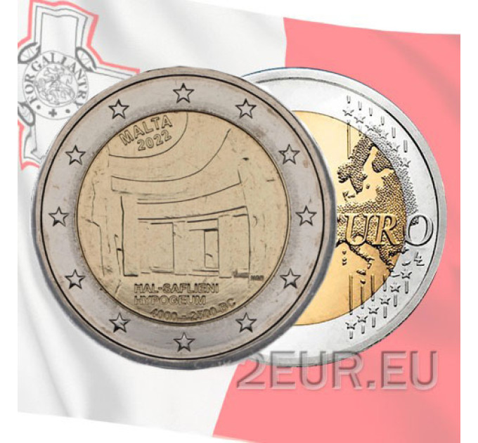 Malta 2 euro UNC rollen 2022 - Hypogeum van Hal Saflieni