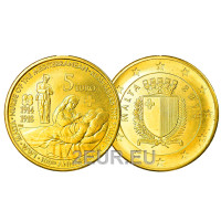 Malta 5 euro UNC 2014 - 100 jaar Eerste Wereldoorlog