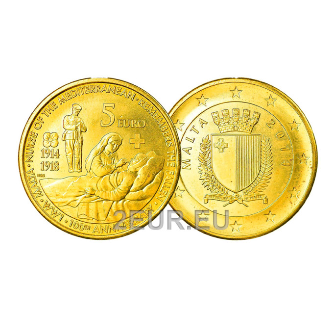 Malta 5 euro UNC 2014 - 100 jaar Eerste Wereldoorlog