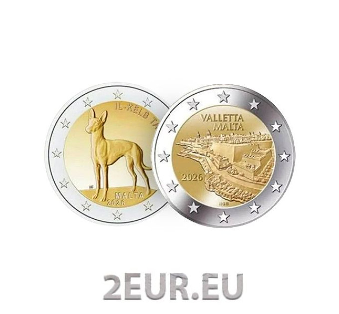 Malta 2 Euro UNC 2026 - De faraohond + Valletta