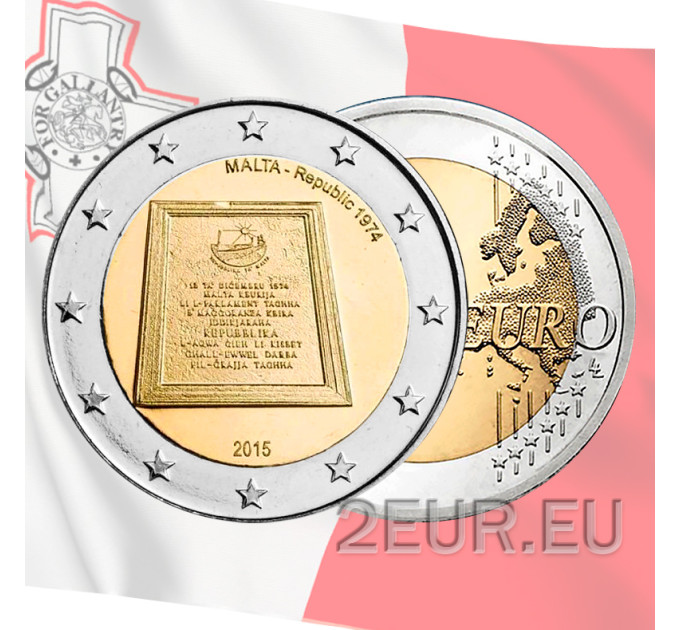 Malta 2 euro UNC 2015 - Republiek 1974