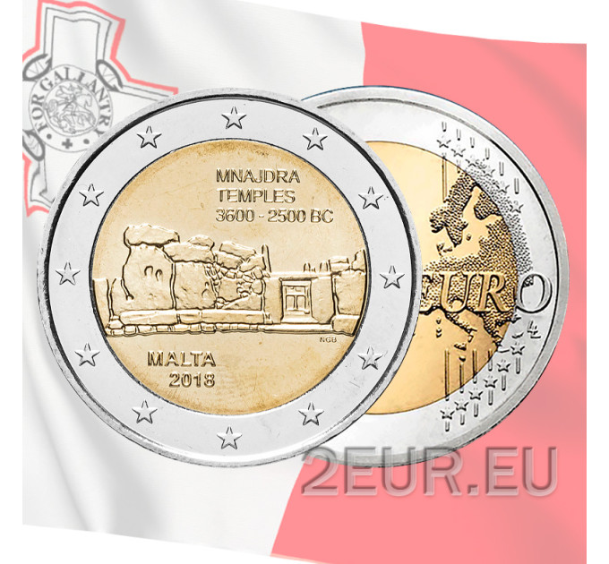 Malta 2 euro UNC 2018 - Mnajdra Tempels