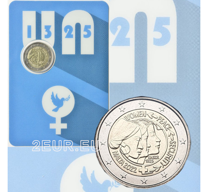 Malta 2 euro BU 2022 - Resolutie van de Veiligheidsraad van de Verenigde Naties over vrede en veiligheid voor vrouwen