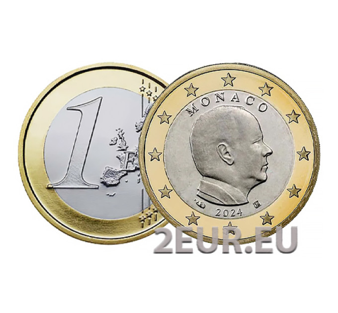 Monaco 1 euro UNC 2024 - Prince Albert II