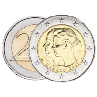 Monaco 2 euro UNC 2011 - Bruiloft Prins Albert II en Charlene