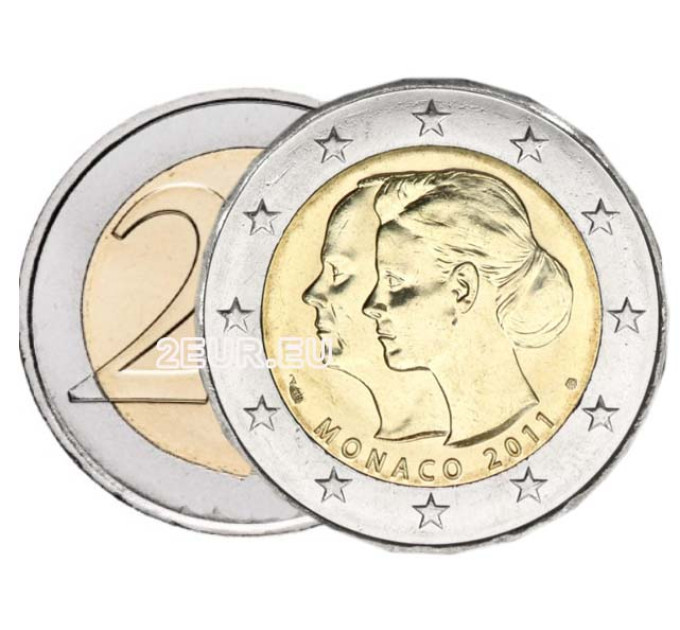 Monaco 2 euro UNC 2011 - Bruiloft Prins Albert II en Charlene