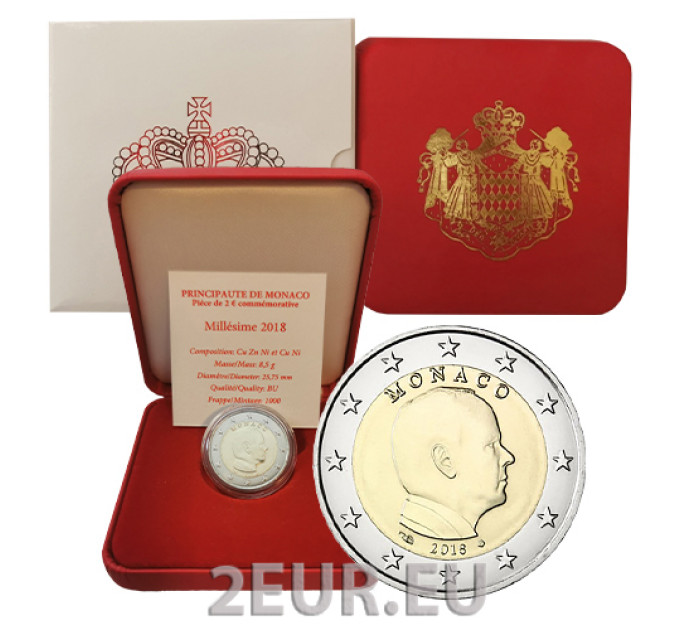 Monaco 2 euro BU 2018 - Prins Albert II