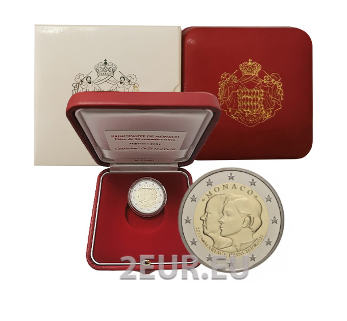 Monaco 2 euro PROOF 2021 - 10e huwelijksverjaardag van Prins Albert II en Prinses Charlène