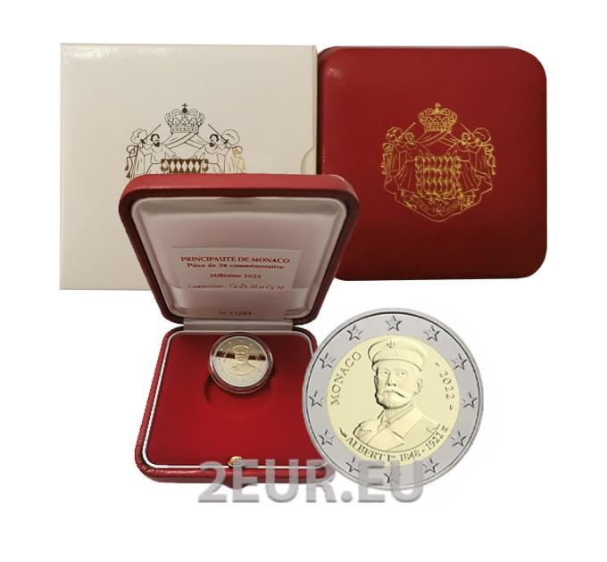 Monaco 2 euro PROOF 2022 - 100e verjaardag van de dood van Albert I - Prins van Monaco
