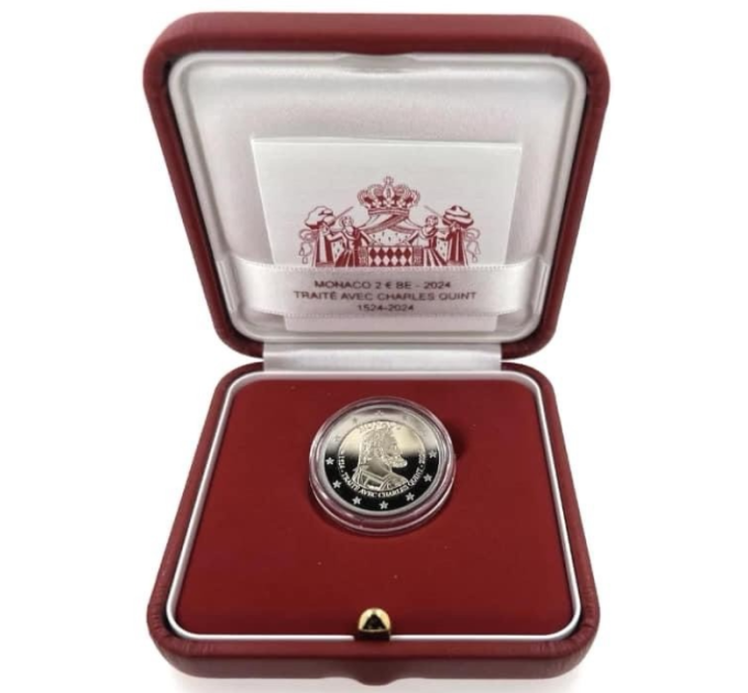 Monaco 2 euro PROOF 2024 - 500 jaar verdrag met Karel V