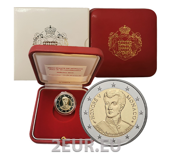 Monaco 2 euro PROOF 2019 - 200e verjaardag van de troonsbestijging van Prins Honoré V