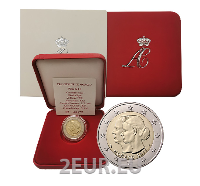 Monaco 2 euro BU 2011 - Bruiloft Prins Albert II en Charlene