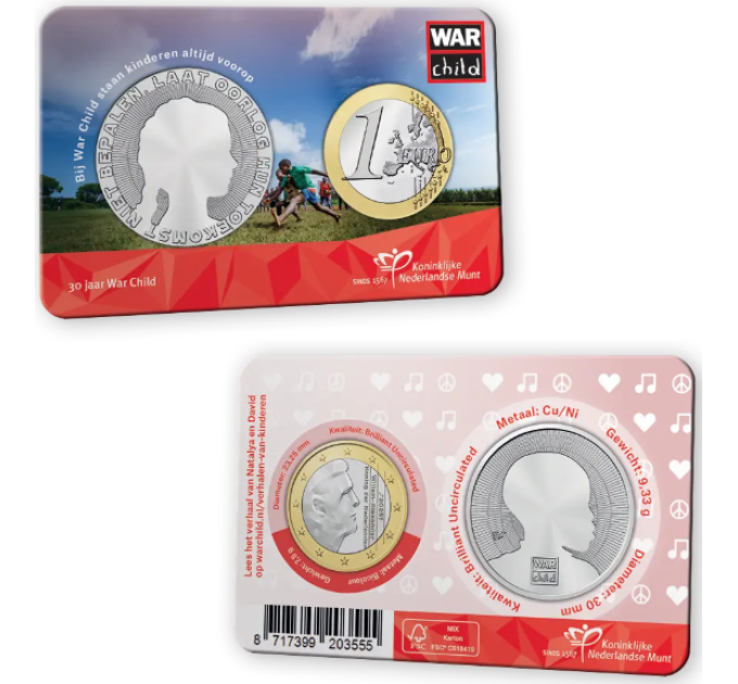 Netherlands 1 euro BU 2025 - 30 jaar War Child