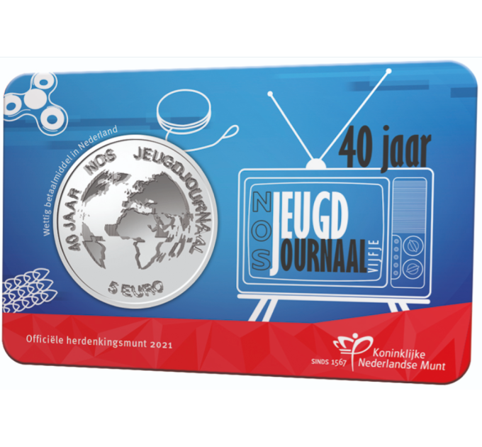 Nederland 5 euro UNC 2021 - 40-jarig jubileum NOS Jeugdjournaal